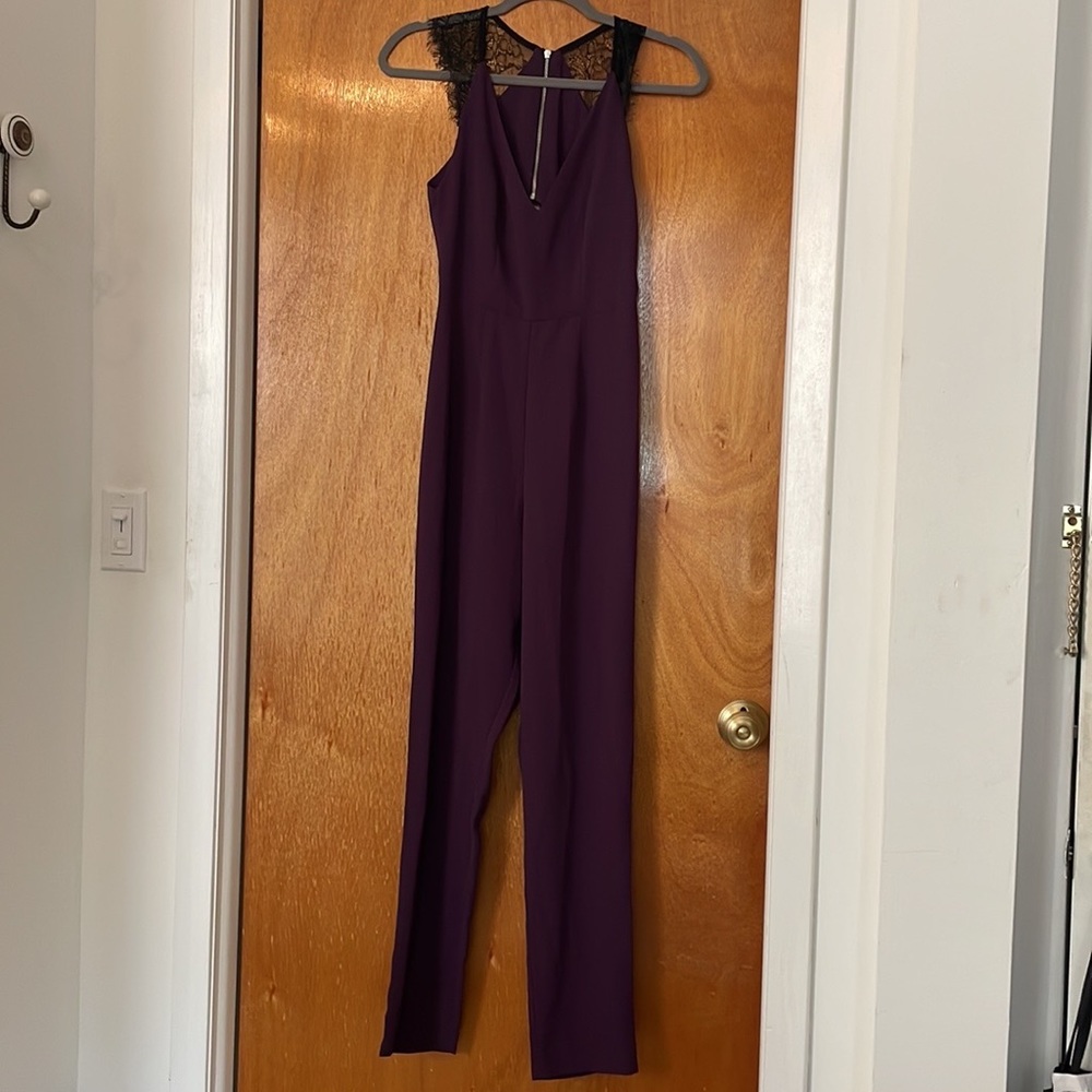 asos purple jumpsuit w lace
